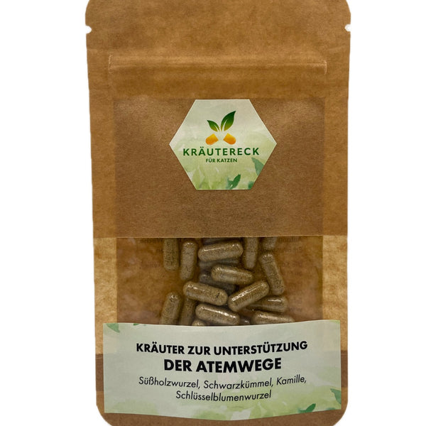 Kräuterkapseln Katze – Atemwege | mit Schlüsselblume, Kamille & mehr