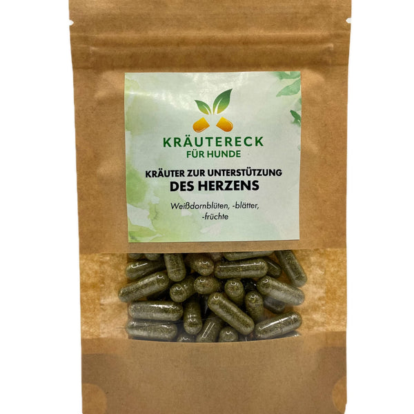 Kräuterkapseln Hund – Herz | mit Weißdorn für ein starkes Herz