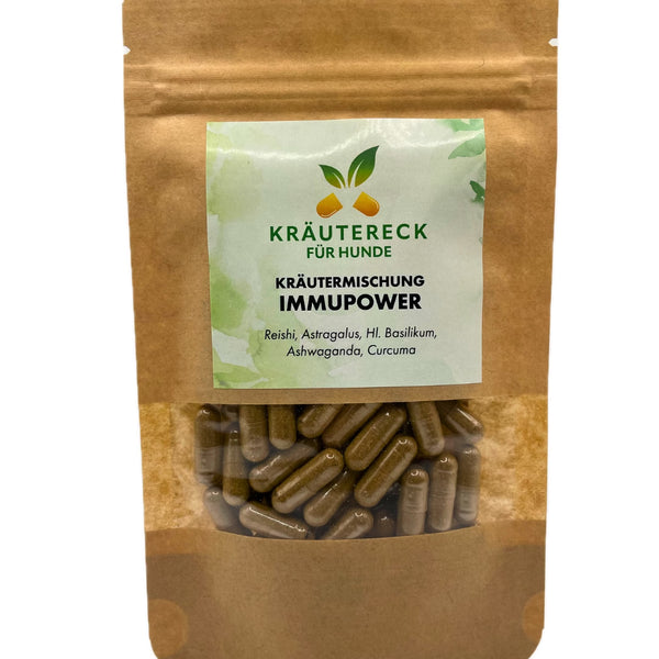 Kräuterkapseln Hund – ImmuPower | zur Stärkung der Abwehrkräfte