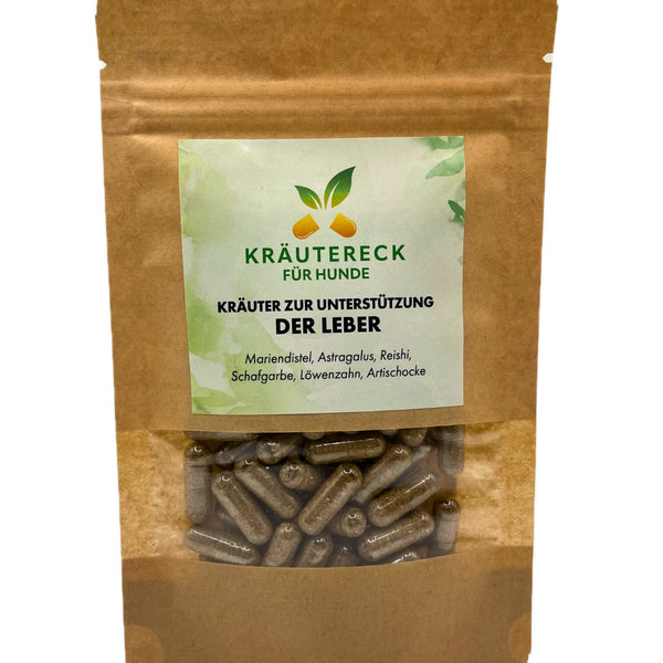 Kräuterkapseln Hund – Leber | mit Mariendistel, Reishi & mehr