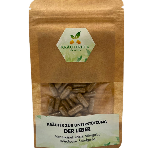 Kräuterkapseln Katze – Leber | mit Mariendistel, Artischocke & mehr