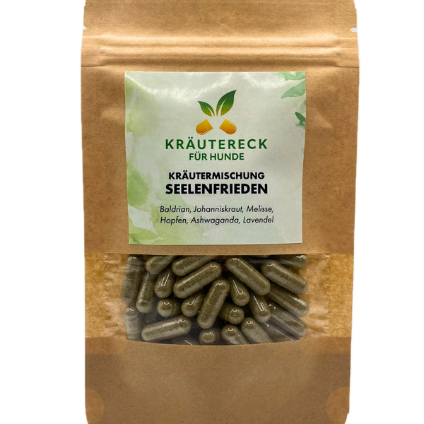 Kräuterkapseln Hund – Seelenfrieden | mit Baldrian, Johanniskraut & mehr