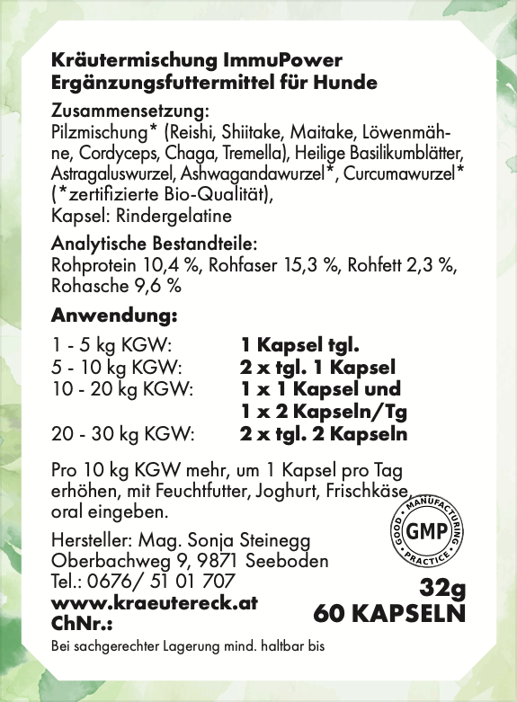 Kräuterkapseln - ImmuPower Hund
