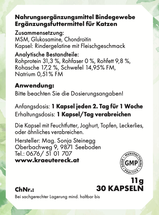 Nahrungsergänzung - Bindegewebe Katze